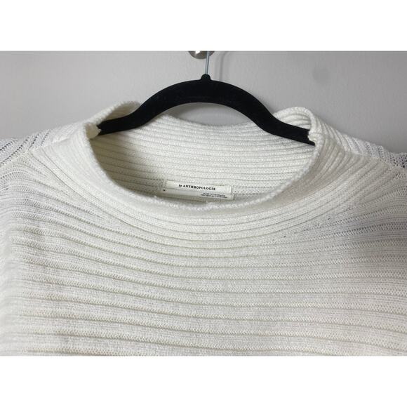 ANTHROPOLOGIE SWEATER 1X PLUS KNIT WHITE PREPPY CLASSY - Picture 8 of 11